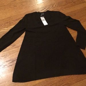 DKNY wool and cashmere trapeze army green sweater